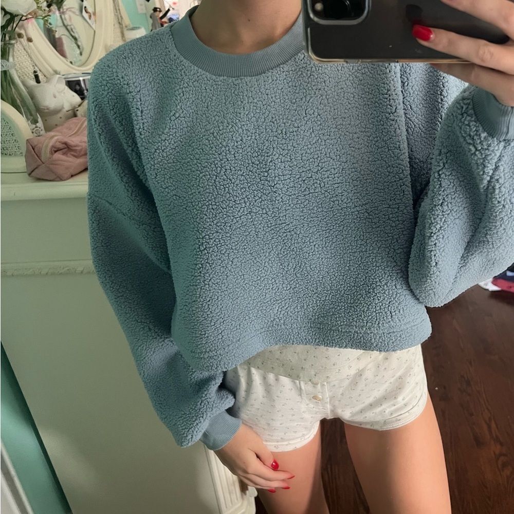 Soft blue Sunday best crew